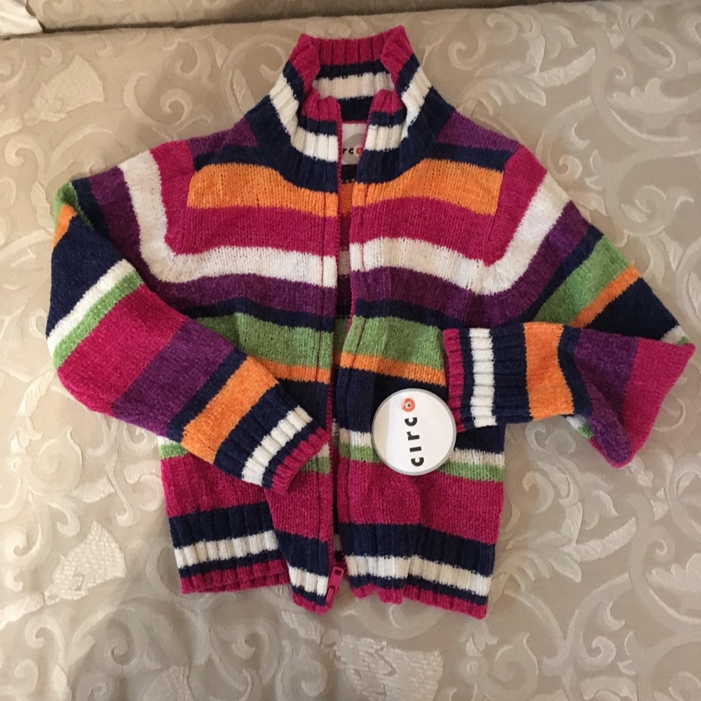 Circo NWT Girls Cardigan Sweater  - Multi Color Striped  -- Size 4/5
